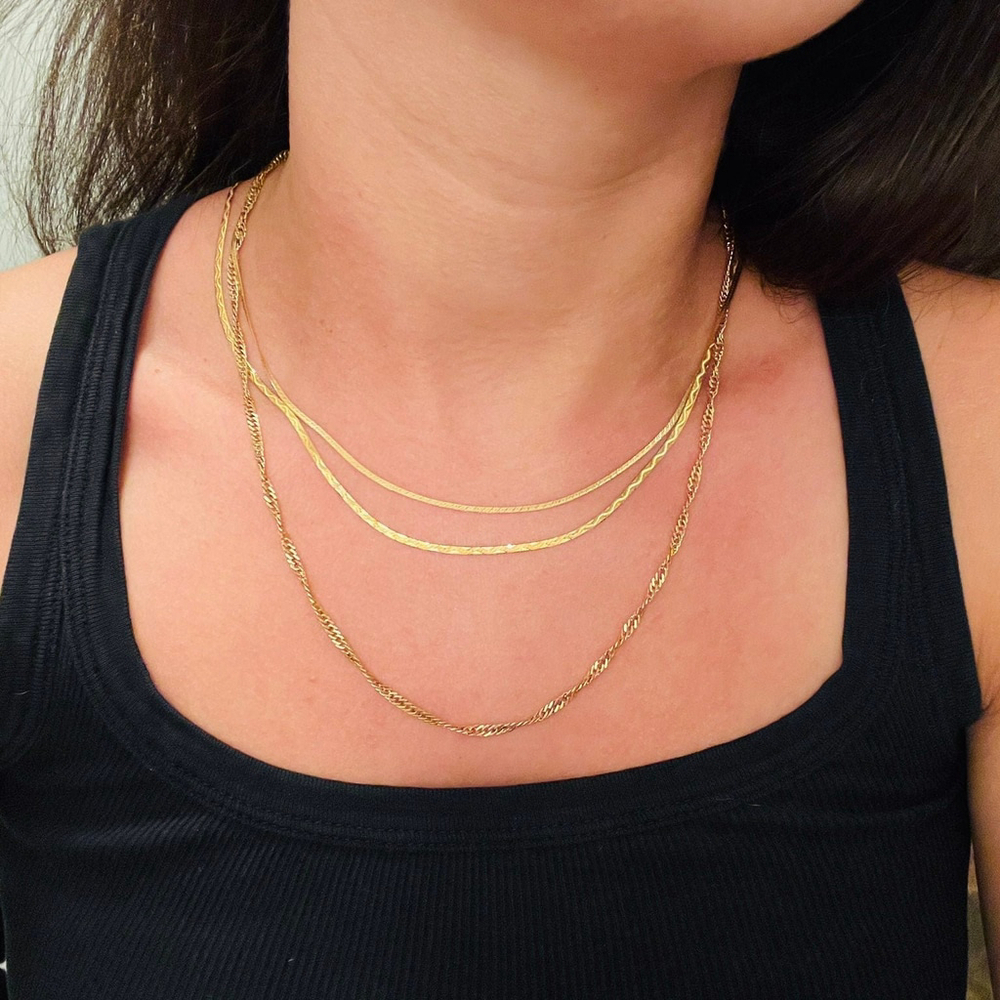10k YELLOW GOLD TWISTED CURB CHAIN NECKLACE 20.5” - Picture 3 of 9